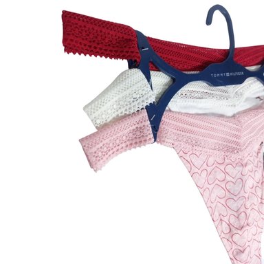 CALZON ALGODÓN MUJER TOMMY HILFIGER ROJO LACE THONG TRUZA HILO PACKX3 - 2