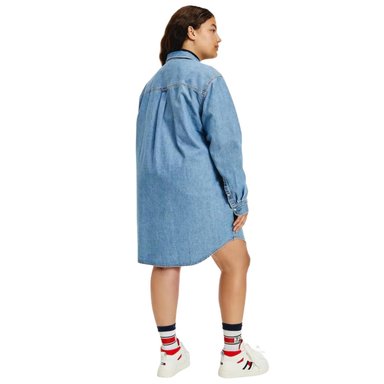 VESTIDO ALGODÓN MUJER TOMMY HILFIGER AZUL DENIM SLIM FIT BELTED CAMISERO JEAN RELAJADO - 2