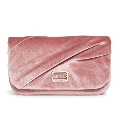 CARTERA GUESS ALLEGRA PLEATED CLUTCH ROSE TERCIOPELO ROSADO - 1