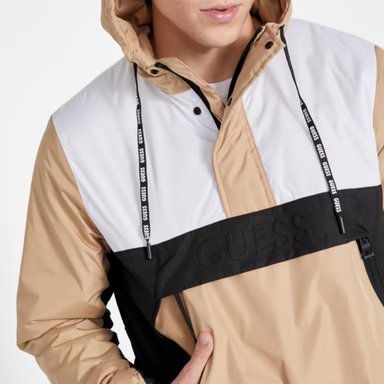 CASACA HOMBRE GUESS REX COLORBLOCK TIPO SUETER ACOLCHADA - 4