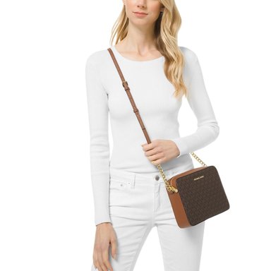 CROSSBODY MICHAEL KORS 35F8GTTC3B MARRÓN JET SET /BEIGE - 6