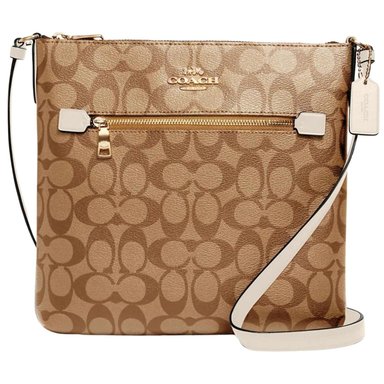 CROSSBODY COACH ROWAN MEDIUM CUERO BEIGE SIGNATURE - 1