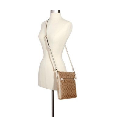 CROSSBODY COACH ROWAN MEDIUM CUERO BEIGE SIGNATURE - 4