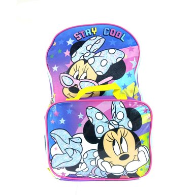 MOCHILA DISNEY BACKPACK&LUNCHBOX MINNIE ROSADO SET Y LONCHERA AISLADA NIÑAS ROSA