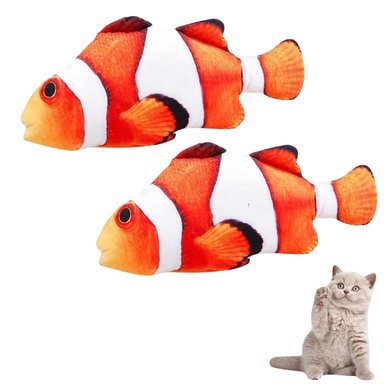 JUGUETE GATO PACK X2 PESCADO NARANJA CATNIP AYJ005 SUPETMARKET