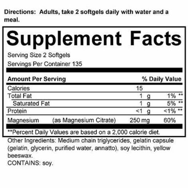 CITRATO DE MAGNESIO 250 MG KIRKLAND - 270 SOFTGEL - 4