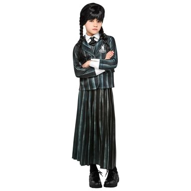 DISFRAZ NIÑA RUBIES NEGRO DISFRAZ WEDNESDAY MERLINA ADDAMS NEVERMORE ACADEMY