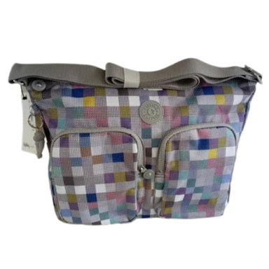 MALETÍN KIPLING HB7686 GRIS CROSSBODY SIDNEY PRT GRID PRINT