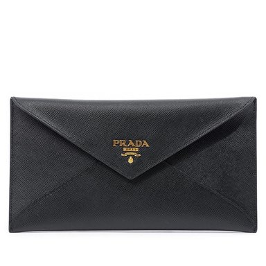 BILLETERA PRADA 1MF175 CUERO NEGRO ENVOLOPE