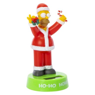 ADORNO NAVIDEÑO THE SIMPSONS ROJO BOBBLE-HEAD PANEL SOLAR HOMERO SIMPSON - 2