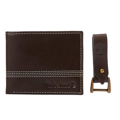 BILLETERA TIMBERLAND NP0366 CUERO MARRÓN DE CON LLAVERO