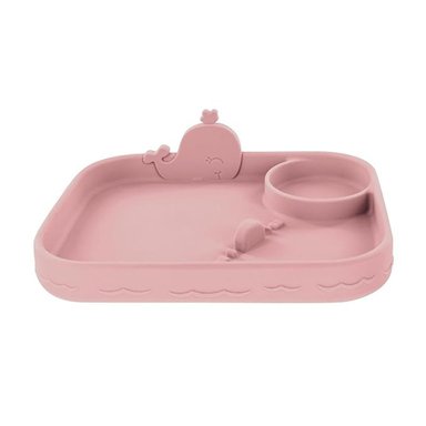 PLATO NUBY DE SILICONA SIN BPA BALLENA ROSADO