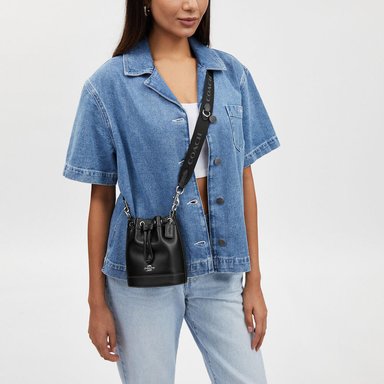 CROSSBODY COACH CR144-NEGRO NEGRO SMALL BUCKET BAG - 4