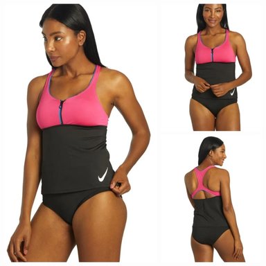 ROPA DE BAÑO MUJER NIKE FUCSIA NESSD958 TANKINI COLORBLOCK RACERBACK