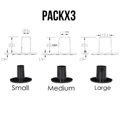 PACKX3 TAPA TAPONES PARA TACOS O TACONES - PACK INCLUYE TALLA SML NEGRO TAMAÑO FREE SIZE PACKX3 (SML)