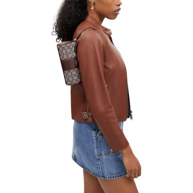 CARTERA COACH NOLITA CU989 ALGODÓN MARRÓN BARREL BAG - 4