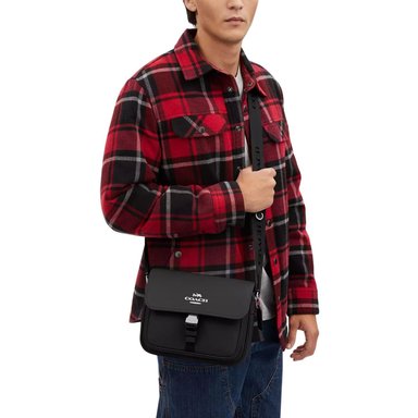 CARTERA MICHAEL KORS CR098 CUERO NEGRO CROSSBODY COACH PACE MESSENGER BAG - 6