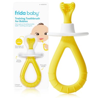 CEPILLO DENTAL AMARILLO ENTRENAMIENTO BEBES FRIDA BABY