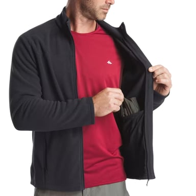 CASACA POLAR DE MONTAÑA Y TREKKING CREMALLERA HOMBRE QUECHUA MH120 - NEGRO - 5
