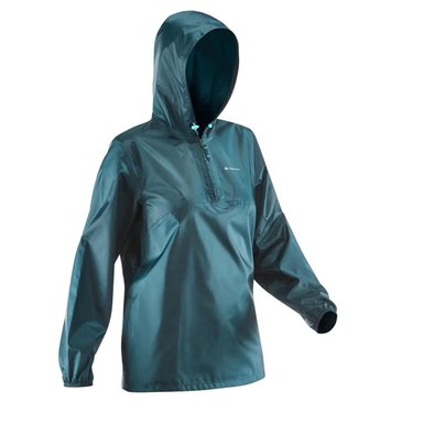 CHUBASQUERO DE MONTAÑA Y TREKKING MEDIA CREMALLERA MUJER QUECHUA RAINCUT TAMAÑO L/XL