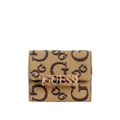 BILLETERA GUESS 127546 MARRÓN PLEGABLE CON LOGOTIPO EN JACQUARD CARRBORO