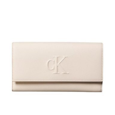 CARTERA BILLETERA CALVIN KLEIN BEIGE CON ASA SCULPTED IMPRESSION