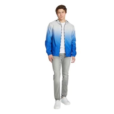 CASACA CORTAVIENTOS HOMBRES GUESS ALFA FZ - CELESTE - 2
