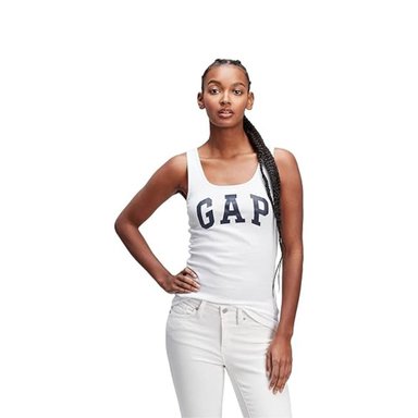 POLO ALGODÓN MUJER GAP BLANCO 585421-S BVD LOGO PRINT