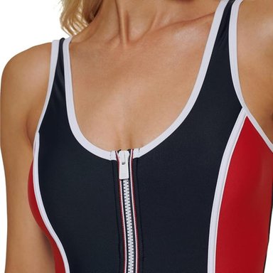 ROPA BAÑO MUJER TOMMY HILFIGER ROJO COLORBLOCK - 5