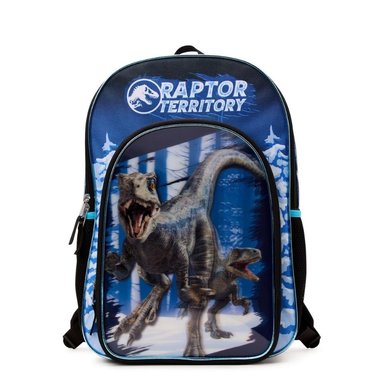 MOCHILA JURASSIC WORLD RAPTOR ESCOLAR TERRITORY CON COMPARTIMIENTO LAPTOP 17' AZUL