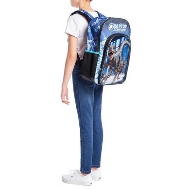 MOCHILA JURASSIC WORLD RAPTOR ESCOLAR TERRITORY CON COMPARTIMIENTO LAPTOP 17' AZUL - 2