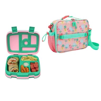 SET BENTGO TROPICAL CORAL LONCHERA Y PORTA LONCHERA KIDS