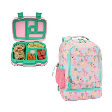 SET BENTGO TROPICAL CORAL MOCHILA 2 EN 1 Y LONCHERA KIDS