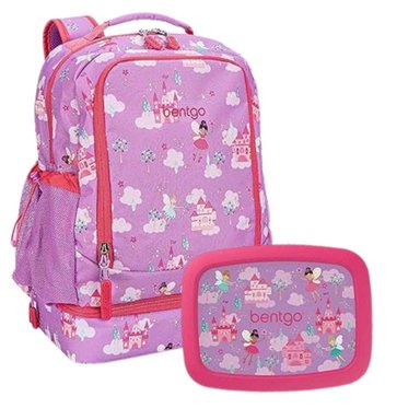 SET BENTGO HADITAS ROSADO MOCHILA 2 EN 1 Y LONCHERA KIDS - 1