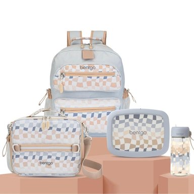 SET BENTGO MOCHILA ESCOLAR, LONCHERA, PORTA LONCHERA Y TOMATODO WHIMSY Y WONDER - GRADIENT