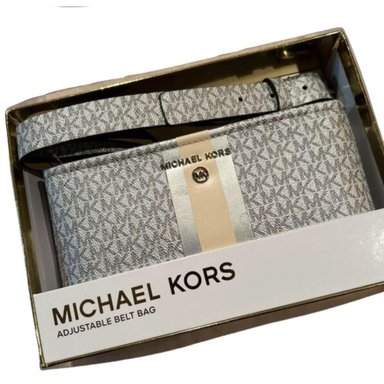 CINTURON CARTERA MICHAEL KORS - PLATEADO TAMAÑO L