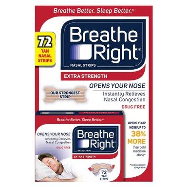BANDAS NASALES ANTIRONQUIDOS BREATHE RIGHT 72 TIRAS