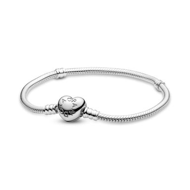 BRAZALETE PANDORA MOMENTS CON BROCHE DE CORAZÓN - 19 CM