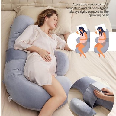 ALMOHADA DE EMBARAZO MOMCOZY EN FORMA DE F - 4