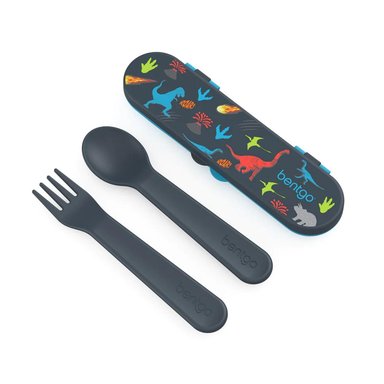 SET CUBIERTOS BENTGO BGKDUTPL DNO AZUL KIDS DINOSAURIOS