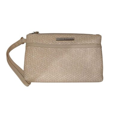 CARTERA DE MANO O WRISLET MUJER TOMMY HILFIGER MONOGRAM - BEIGE