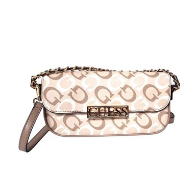 CARTERA CROSSBODY DOBLE ASA GUESS MONOGRAM BEIGE