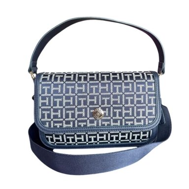 CARTERA CROSSBODY TOMMY HILFIGER MONOGRAM XW04496 - AZUL TAMAÑO TALLA UNICA