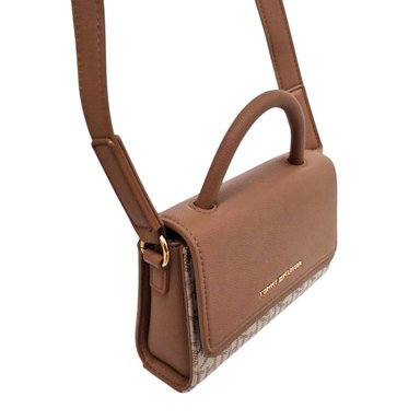 MINI CARTERA TOMMY HILFIGER JACQUAR MARRON - 3