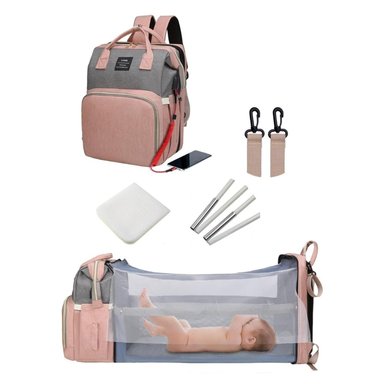 MOCHILA PAÑALERA IMPERMEABLE LAND ROSA