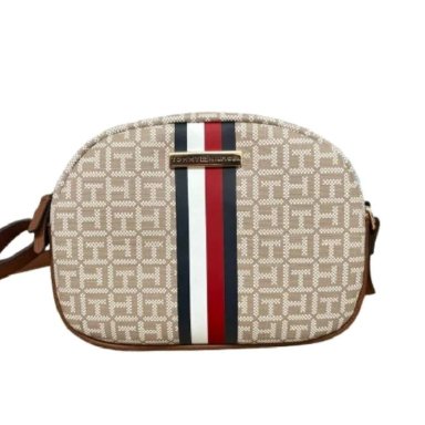 CARTERA CROSSBODY TOMMY HILFIGER MONGRAM FLAG - BEIGE