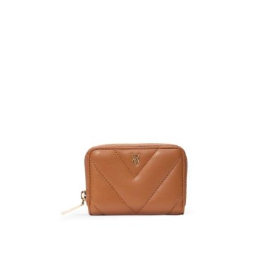 MINI BILLETERA VICTORIA SECRET ZIP AROUND - MARRON