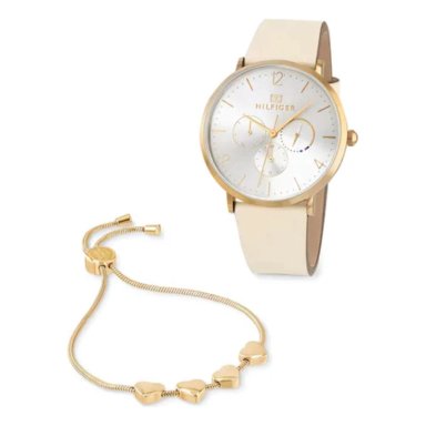 SET RELOJ MUJER Y PULSERA TOMMY HILFIGER JENNA - BEIGE