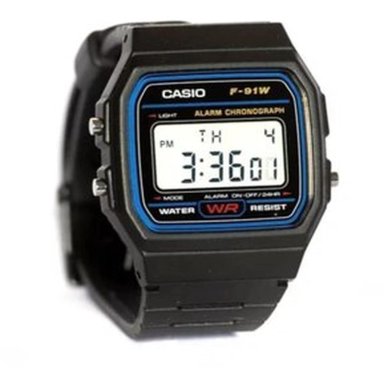RELOJ CLÁSICO CASIO F91W-1 CORREA DE RESINA DIGITAL NEGRA HOMBRE - 2