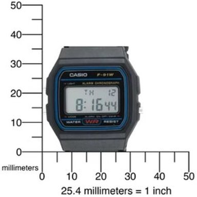 RELOJ CLÁSICO CASIO F91W-1 CORREA DE RESINA DIGITAL NEGRA HOMBRE - 6